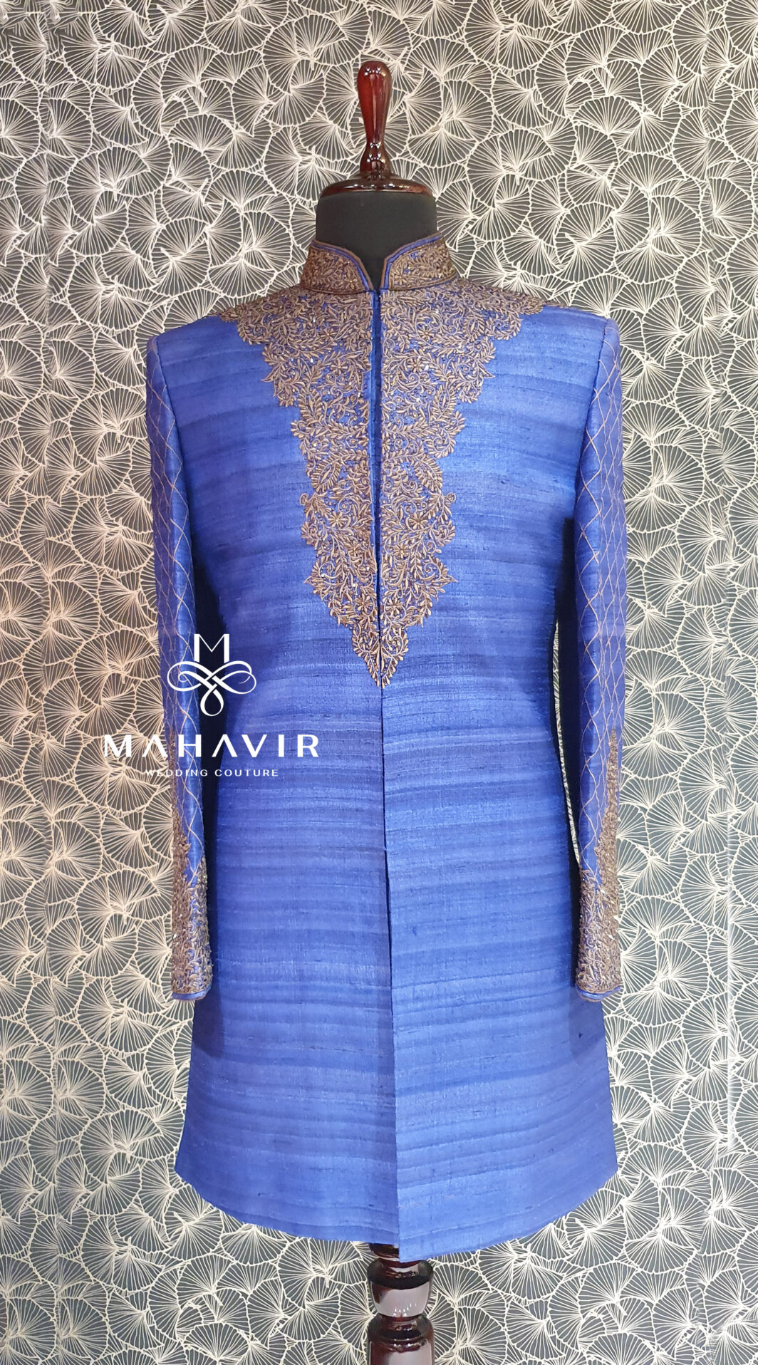 Blue Sherwani – Mahavir Collections